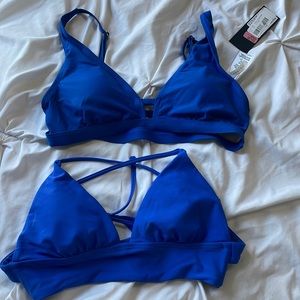 Blue bikini tops never worn
